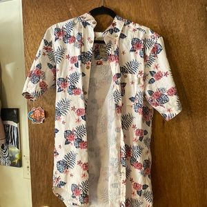 Pink floral button up